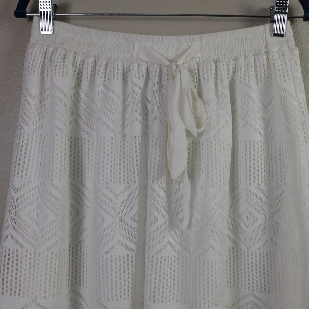 Joe B White Eyelet Pattern Mini Skirt Size Medium